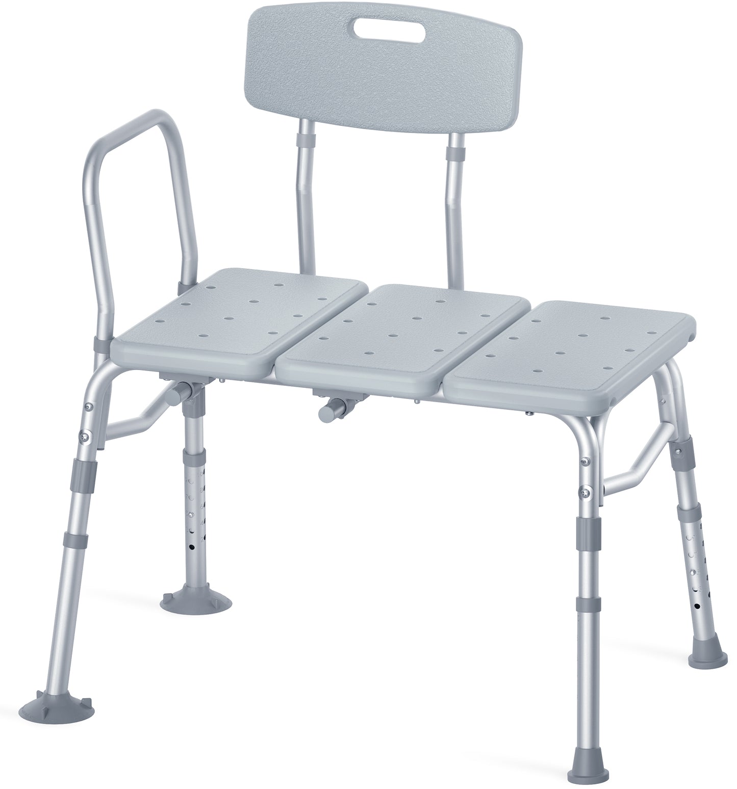 HOMLAND 400 lbs Heavy Duty Tub Transfer Bench, Adjustable Height Shower Chair with Reversible Backrest, Non-Slip Bath Seat for Seniors & Disabled